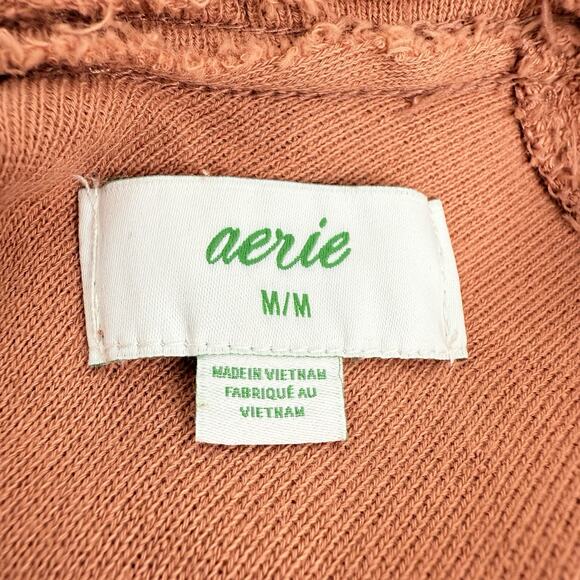 Aerie Weekend Pretty Open Back Sweatshirt M Twilight Terry Oversized Beach - Picture 10 of 16